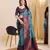 sky blue silk blend banarasi saree with unstitched blouse piece