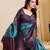 Sky blue soft silk blend banarasi jacuard work designer party wear saree with unstitched blouse piece