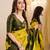 Yellow green  soft silk blend banarasi jacuard work designer party wear saree with unstitched blouse piece