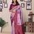 Lavender purple soft silk blend banarasi jacuard work designer party wear saree with unstitched blouse piece