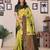 Lemon green  soft silk blend banarasi jacuard work designer party wear saree with unstitched blouse piece