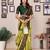 Lemon green  soft silk blend banarasi jacuard work designer party wear saree with unstitched blouse piece