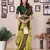 lemon green silk blend banarasi saree with unstitched blouse piece