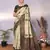 pista green silk blend banarasi saree with unstitched blouse piece