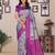 Sky blue purple  soft silk blend banarasi jacuard work designer party wear saree with unstitched blouse piece