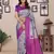 sky blue purple silk blend banarasi saree with unstitched blouse piece