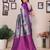 Sky blue purple  soft silk blend banarasi jacuard work designer party wear saree with unstitched blouse piece