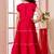 Red zari work art silk a line lehenga choli dupatta