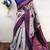 Grey neavy blue  soft silk blend banarasi jacuard work designer party wear saree with unstitched blouse piece
