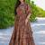 Multi color rayon digital print designer western gown