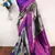 sky purple silk blend banarasi saree with unstitched blouse piece