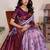 Lavender wine  soft silk blend banarasi jacuard work designer party wear saree with unstitched blouse piece