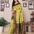 Lemon green  soft silk blend banarasi jacuard work designer party wear saree with unstitched blouse piece