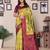 Lemon wine soft silk blend banarasi jacuard work designer party wear saree with unstitched blouse piece