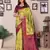 lemon wine silk blend banarasi saree with unstitched blouse piece