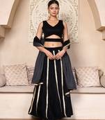 black velvet designer lehenga set with gota lace detailing