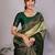 Pista green  soft silk blend banarasi jacuard work designer party wear saree with unstitched blouse piece