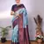 sky blue silk blend banarasi saree with unstitched blouse piece