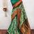 Pista green  soft silk blend banarasi jacuard work designer party wear saree with unstitched blouse piece