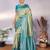 Rama rama  soft silk blend banarasi jacuard work designer party wear saree with unstitched blouse piece