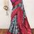 Sky wine soft silk blend banarasi jacuard work designer party wear saree with unstitched blouse piece