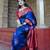 Neavy blue red soft silk blend banarasi jacuard work designer party wear saree with unstitched blouse piece