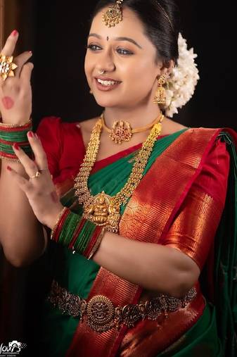 green red soft art silk blend banarasi jacuard work designer party wear saree with unstitched blouse piece