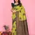 lemon green silk blend banarasi saree with unstitched blouse piece