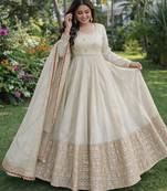 chinon silk anarkalt set with heavy coding embroidery