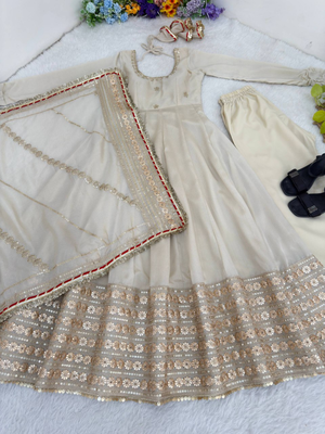chinon silk anarkalt set with heavy coding embroidery 3