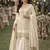 Elegant cream embroidered real silk kurta sharara set with dupatta