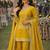 Elegant mustard embroidered real silk kurta sharara set with dupatta