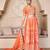orange silk embroidered lehenga choli with gota patti dupatta