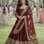 Elegant maroon silk embroidered anarkali gown with dupatta
