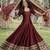 Elegant maroon silk embroidered anarkali gown with dupatta