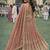 Elegant peach chinon embroidered anarkali gown set with dupatta & bottom