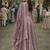 Graceful embroidered lavender chinon silk anarkali gown set with palazzo & dupatta