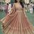 Elegant peach chinon embroidered anarkali gown set with dupatta & bottom