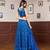blue embroidered chikankari style georgette lehenga choli set