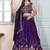 Tantalizing Purple Thread Embroidered Chinon Wedding Wear Lehenga Choli