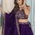 Tantalizing Purple Thread Embroidered Chinon Wedding Wear Lehenga Choli