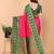 Pink green  soft silk blend banarasi jacuard work designer party wear saree with unstitched blouse piece