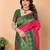 Pink green  soft silk blend banarasi jacuard work designer party wear saree with unstitched blouse piece