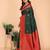 Green red soft silk blend banarasi jacuard work designer party wear saree with unstitched blouse piece