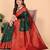 Green red soft silk blend banarasi jacuard work designer party wear saree with unstitched blouse piece