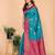 Rama pink  soft silk blend banarasi jacuard work designer party wear saree with unstitched blouse piece