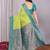 Lemon rama   soft silk blend banarasi jacuard work designer party wear saree with unstitched blouse piece