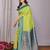 Lemon rama   soft silk blend banarasi jacuard work designer party wear saree with unstitched blouse piece