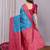 Sky blue pink   soft silk blend banarasi jacuard work designer party wear saree with unstitched blouse piece