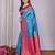 Sky blue pink   soft silk blend banarasi jacuard work designer party wear saree with unstitched blouse piece